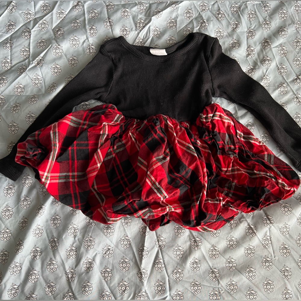 GAP Black and Red Plaid Kids Dress